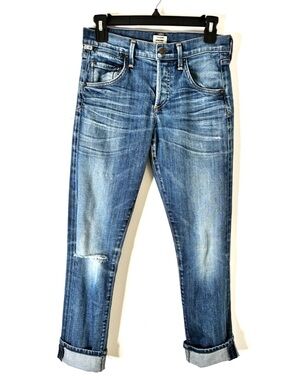 Citizens Of Humanity Emerson Slim Boyfriend Jeans Distressed Stretch Denim